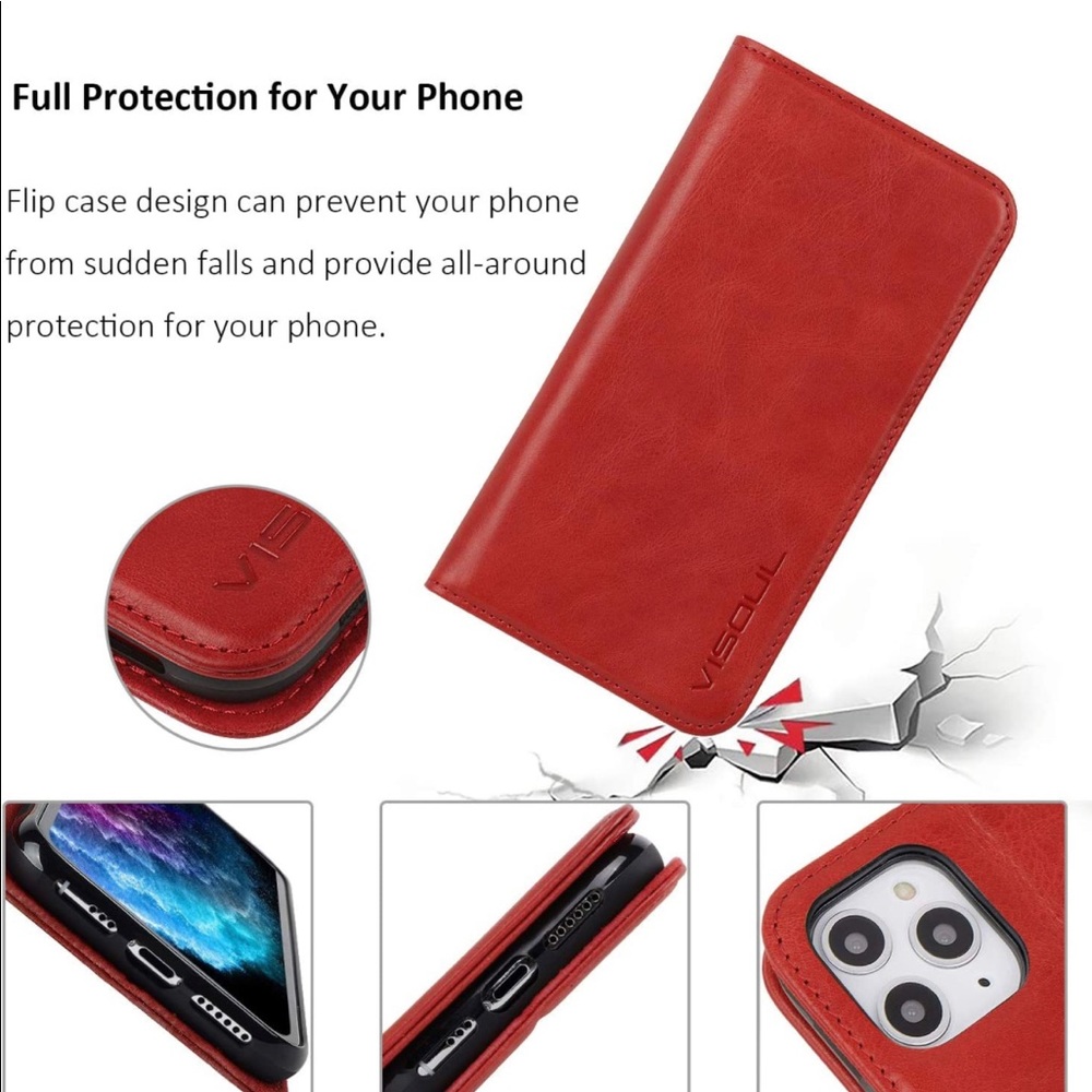 VISOUL Phone Cover Compatible with iPhone 11 Pro Max Wallet Case, Folio Case